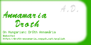 annamaria droth business card